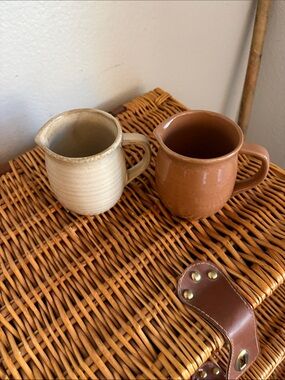 Cream and Brown Ceramic Creamer Pitcher Set Hearth and Hand Fall 2024
